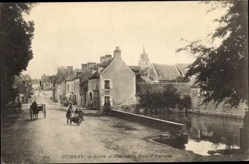 Ak Guibray Calvados, Entree de Ville par le Route d'Argenlan