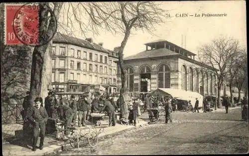 Ak Caen Calvados, La Poissonnerie