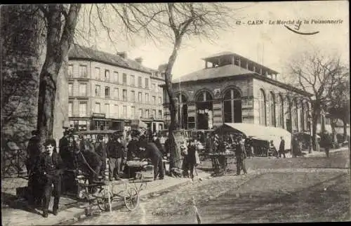 Ak Caen Calvados, Le Marche de la Poissonnerie