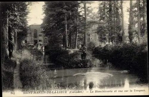 Ak Saint Martin de la Lieue Calvados, La Blanchisserie et vue sur la Touques