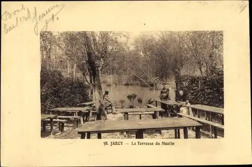 Ak Varennes Jarcy Essonne, La Terrasse du Moulin