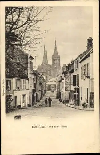 Ak Dourdan Essonne, Rue Saint Pierre