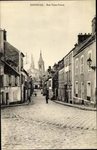 Ak Dourdan Essonne, Rue Saint Pierre