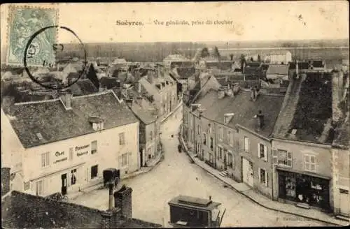 Ak Souèvres Loir et Cher, Vue générale, prise du clocher