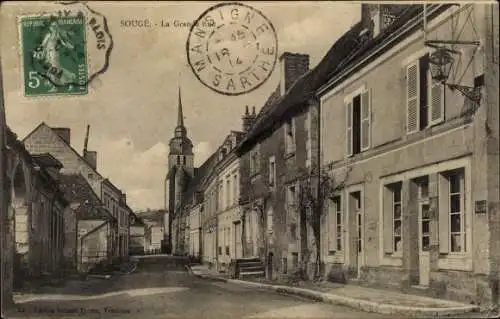 Ak Sougé Loir et Cher, La Grande Rue