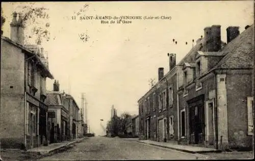 Ak Saint Amand de Vendome Loir et Cher, Rue de la Gare