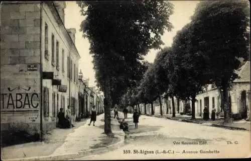 Ak Saint Aignan Loir et Cher, Avenue Gambetta