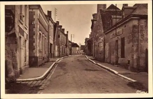 Ak Ternay Loir et Cher, La Rue Principale