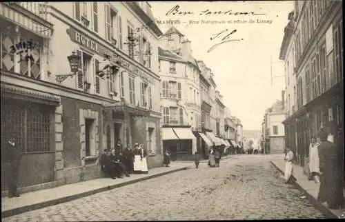 Ak Mantes Yvelines, Rue Nationale et route de Limay