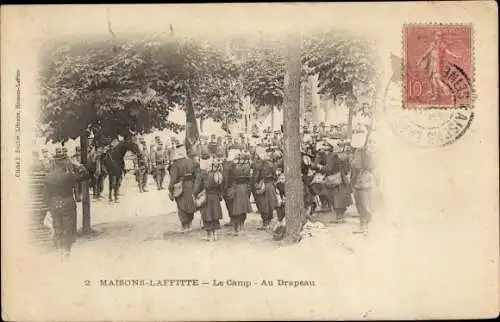 Ak Maisons Laffitte Yvelines, Le Camp, Au Drapeau