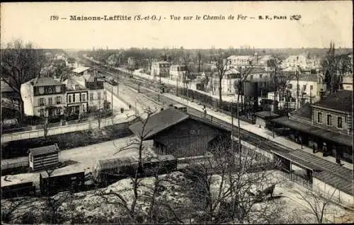 Ak Maisons Laffitte Yvelines, Vue sur le Chemin de Fer