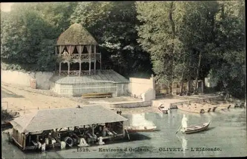 Ak Olivet Loiret, L'Eldorado,  Frauen waschen Wäsche am Wasser, Ruderboot