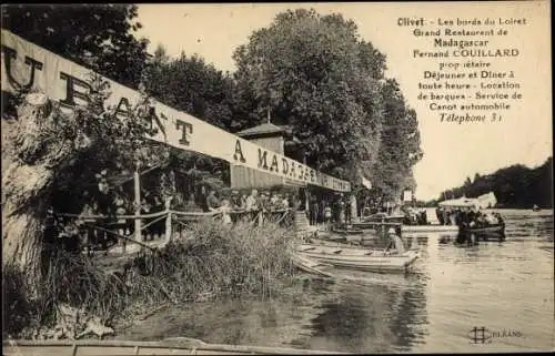 Ak Olivet Loiret, Le bords du Loiret, Grand Restaurant de Madagascar