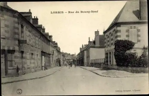 Ak Lorris Loiret, Rue du Bourg Neuf