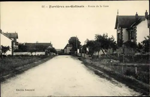 Ak Ferrières en Gâtinais Loiret, Route de la Gare