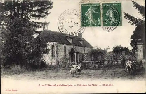 Ak Villiers-Saint-Georges Seine et Marne, Chateau de Flaix, Chapelle