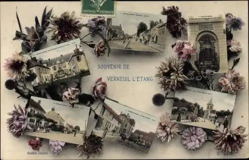 Ak Verneuil-l’Étang Seine et Marne, Souvenir, Blumen
