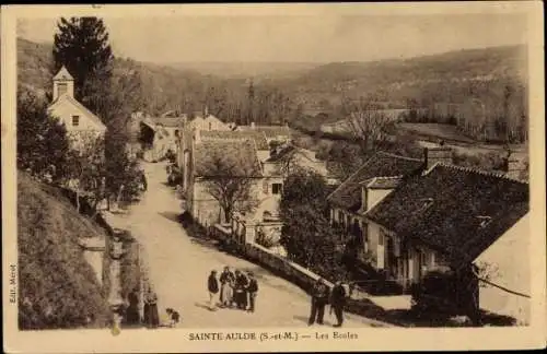 Ak Sainte-Aulde Seine et Marne, Les Ecoles