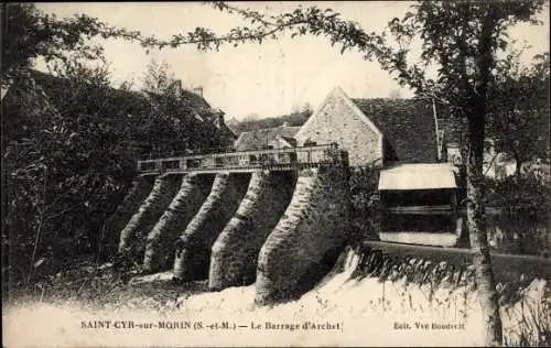 Ak Saint Cyr sur Morin Seine et Marne, Le Barrage d'Archet