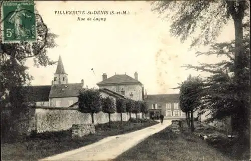 Ak Villeneuve Saint Denis Seine et Marne, Rue de Lagny