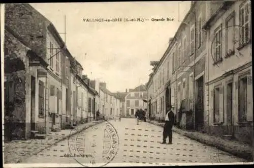 Ak Valence en Brie Seine et Marne, Grande Rue