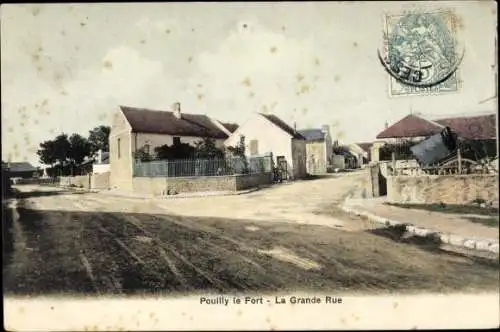 Ak Pouilly le Fort Seine et Marne, La Grande Rue