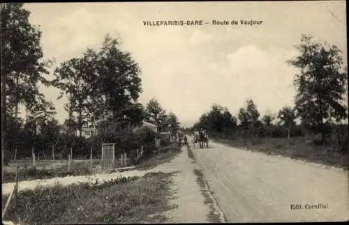 Ak Villeparisis Gare Seine et Marne, Route de Vaujour