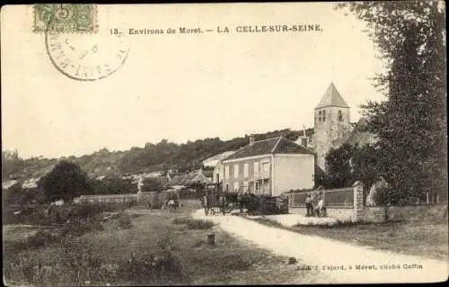 Ak La Celle sur Seine Seine-et-Marne, Ortspartie