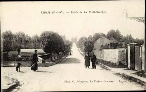 Ak Rebais Seine et Marne, Route de la Ferte Gaucher