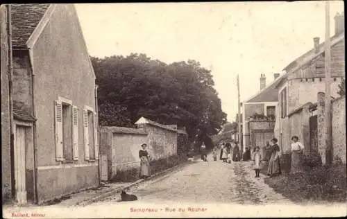 Ak Samoreau Seine et Marne, Rue du Rocher