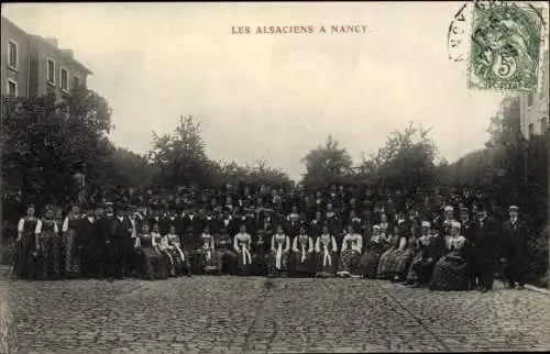 Ak Nancy Meurthe et Moselle, Les Alsaciens, Elsässiche Trachten