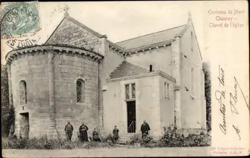 Ak Chauray Deux Sèvres, Chevet de l`eglise