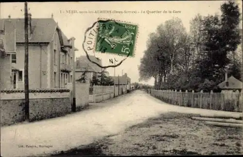 Ak Nueil-les-Aubiers Deux Sèvres, Le Quartier de la Gare