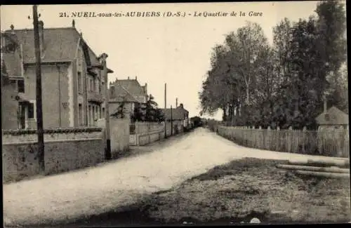 Ak Nueil-les-Aubiers Deux Sèvres, Le Quartier de la Gare