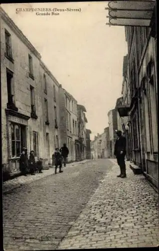 Ak Champdeniers Deux Sevres, Grande Rue, Epicerie
