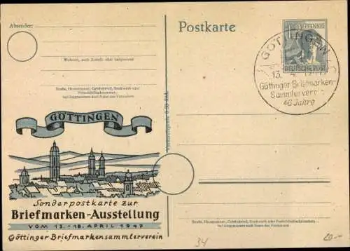 Ak Göttingen in Niedersachsen, Briefmarkenausstellung 1947