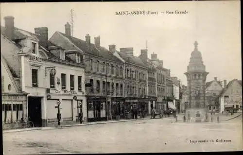 Ak Saint André de l'Eure Eure, Rue Grande, Panorama