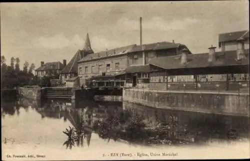 Ak Ezy Eure, Église et Usine Maréchal, quais