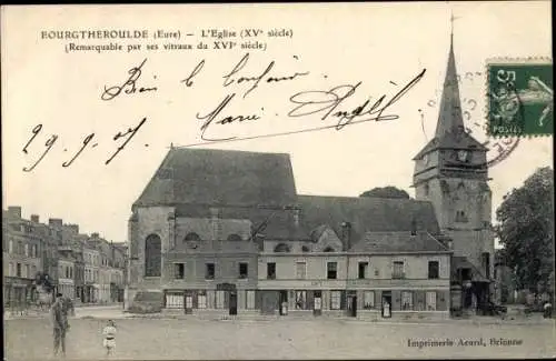 Ak Bourgtheroulde Eure, Place de l´Église