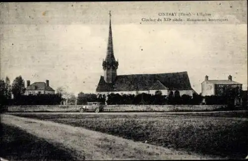 Ak Cintray Eure, Église, Automobile