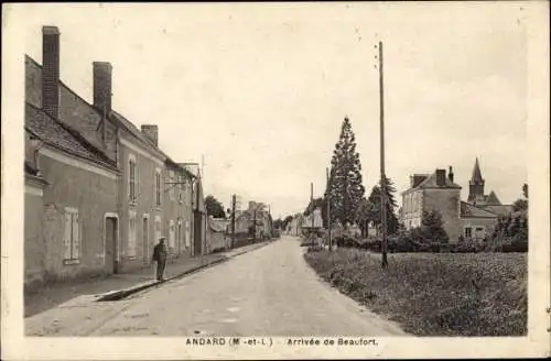 Ak Andard Maine-et-Loire, vue partielle du village, rue, riverain