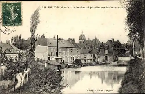 Ak Baugé Maine et Loire, Le Grand Moulin sur le Couasnon