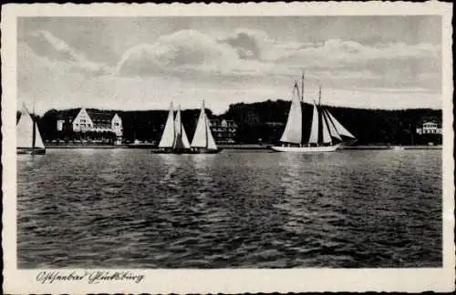 Ak Glücksburg an der Ostsee, Seglerhafen