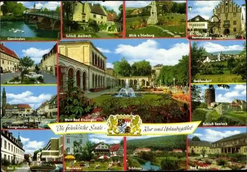 Ak Bad Kissingen Unterfranken Bayern, Gemünden, Hammelburg, Königshofen, Bad Bocklet, Gräfendorf