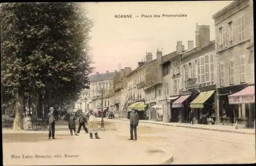 Ak Roanne Loire, Place des Promenades