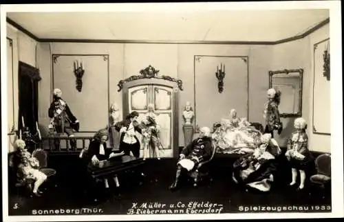 Ak Sonneberg in Thüringen, Spielzeugschau 1933, K. Müller und Co. Effelder, Puppen