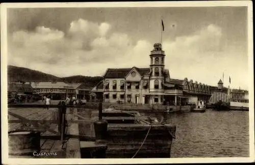 Ak Customs, Hafenansicht, Anlegestelle, Zoll