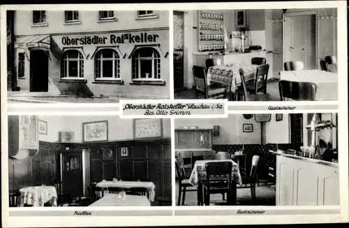 Ak Glauchau in Sachsen, Oberstädter Ratskeller, Gastzimmer, Cafe, Gastzimmer