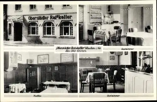 Ak Glauchau in Sachsen, Oberstädter Ratskeller, Gastzimmer, Cafe, Gastzimmer