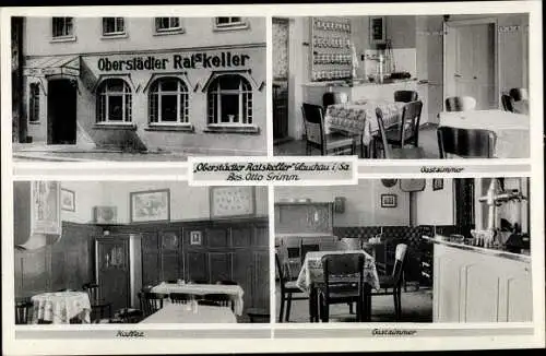 Ak Glauchau in Sachsen, Oberstädter Ratskeller, Gastzimmer, Cafe, Gastzimmer